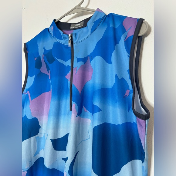 CALLAWAY NWT VIBRANT BLUE PRINTED GOLF MIDI DRESS SZ XLARGE - Picture 3 of 10